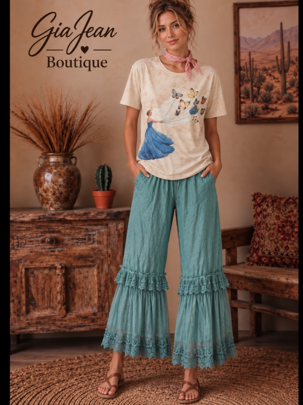 ❤️ JADED GYPSY “ GARDEN “ JADED GYPSY GARDEN PARTY BLOOMER PANTS